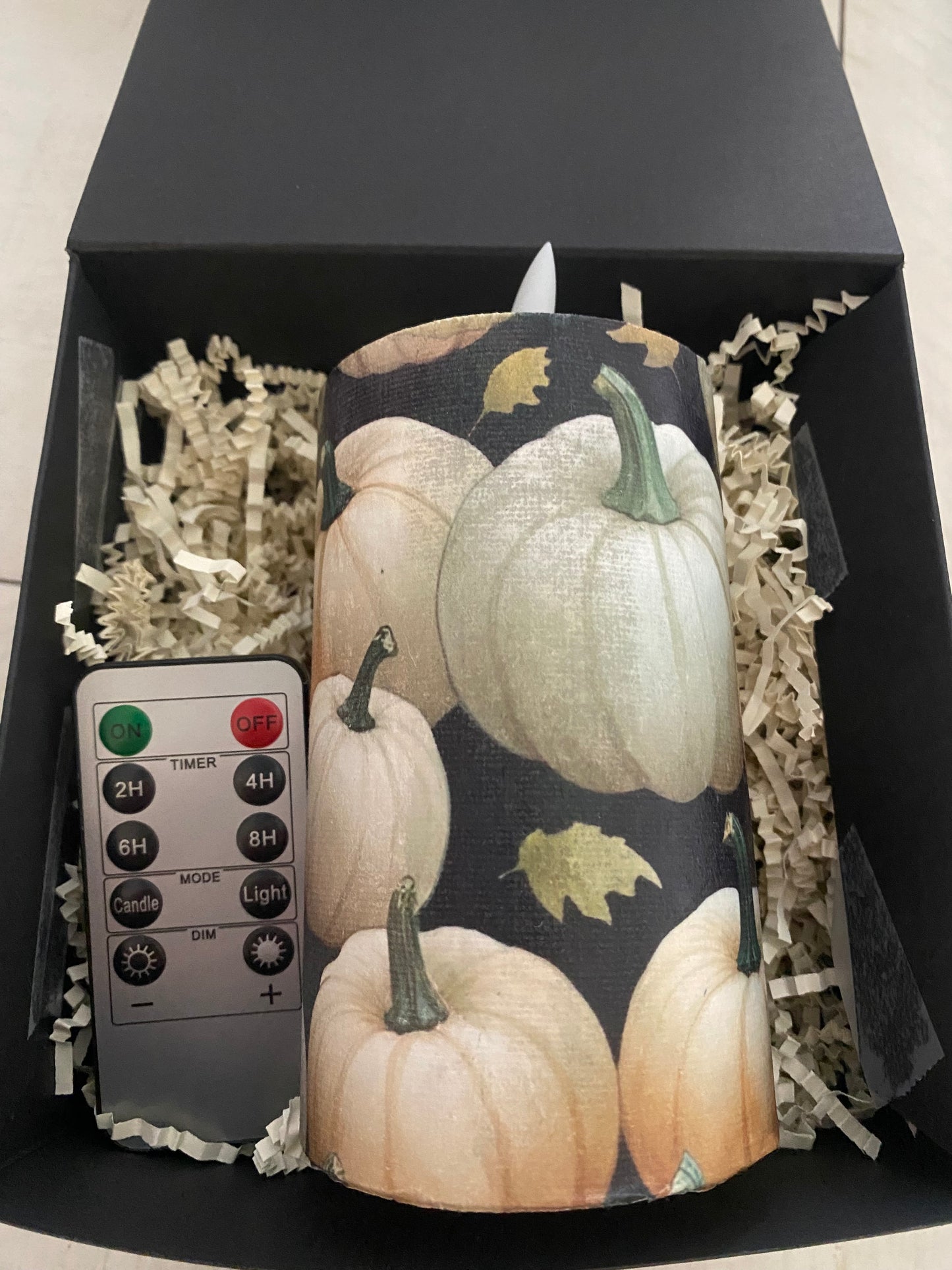 A beautiful pumpkin candle