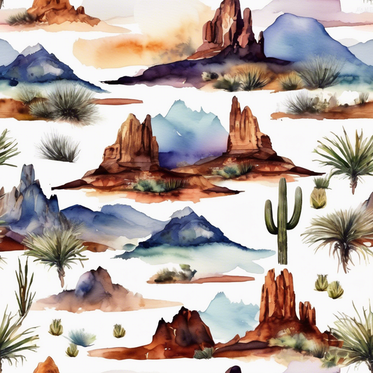 Arizona Superstition Mtn Prints (set3) A4