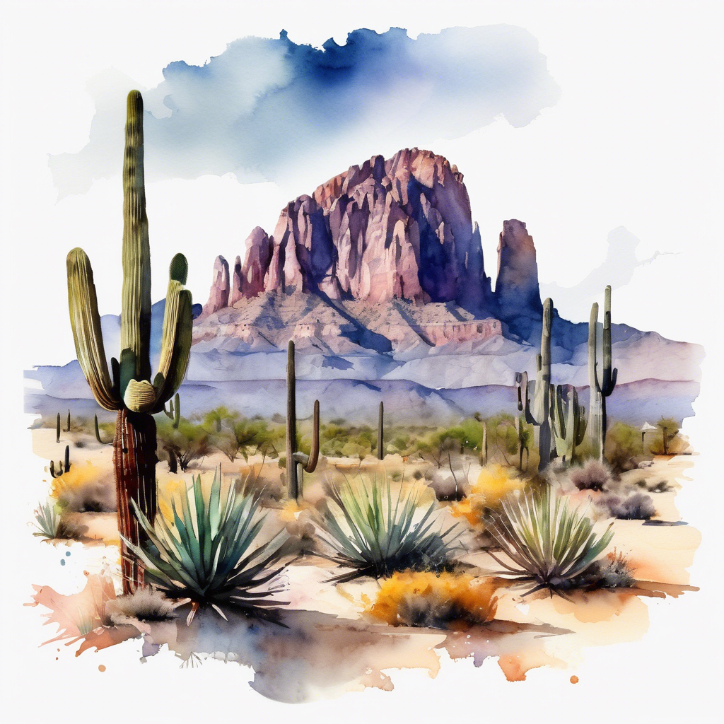 Arizona Superstition Mtn Prints (set3) A4