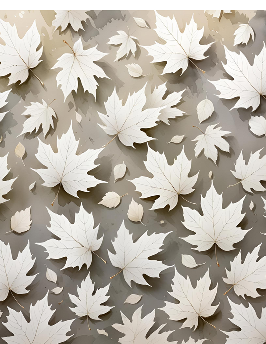White leaves A4 print