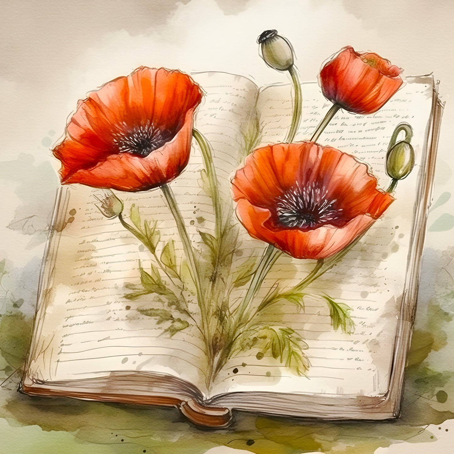 A7-Vintage Poppy Prints 2 (set3)