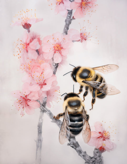 Elegant Bees Prints (set 4)A4