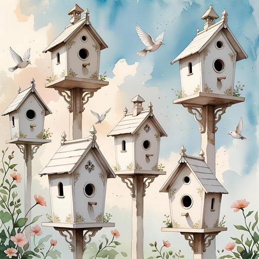 Birdhouse Prints (set 3)A4