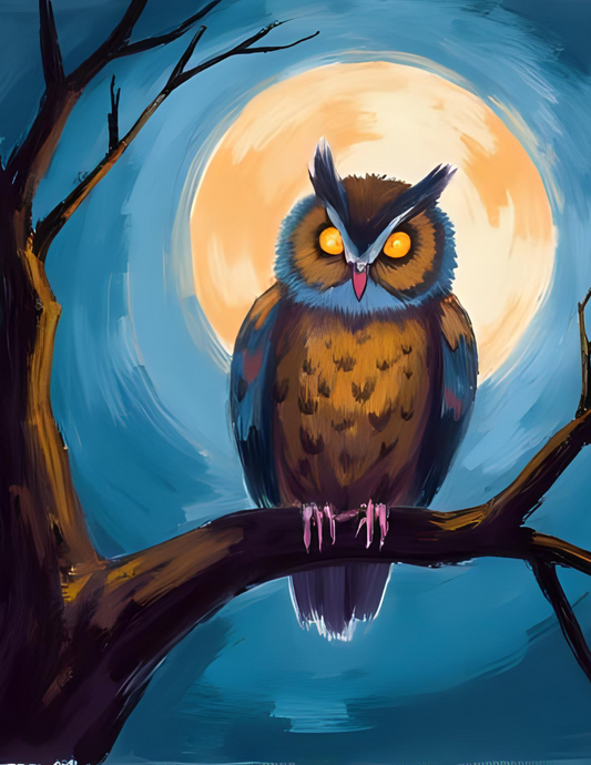 Moon Owl (set3) prints