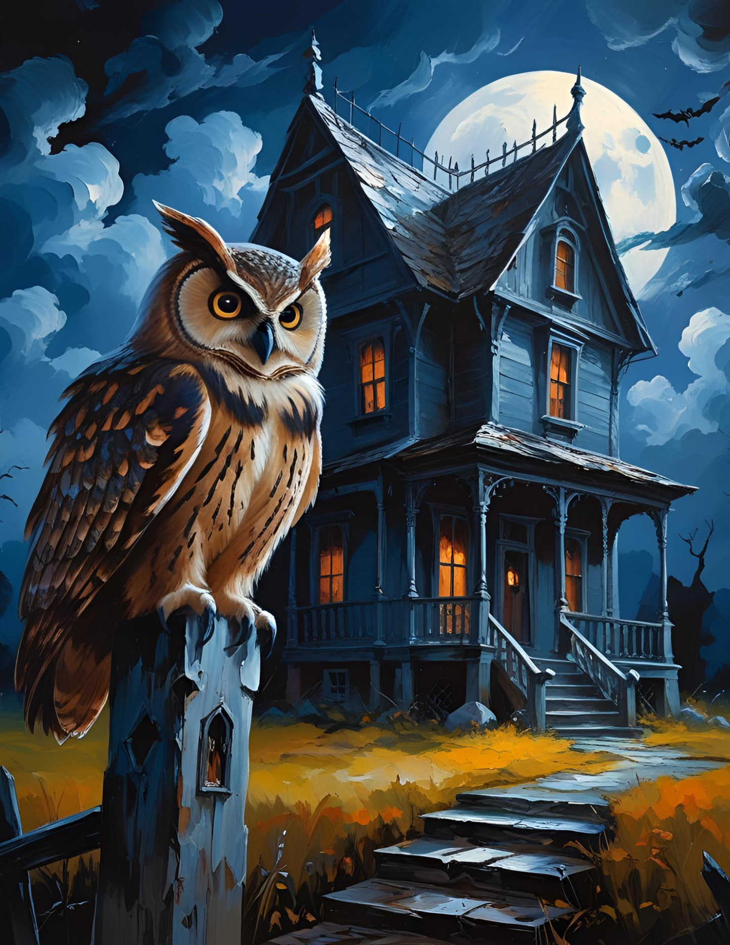 Haunted owl (set3) prints