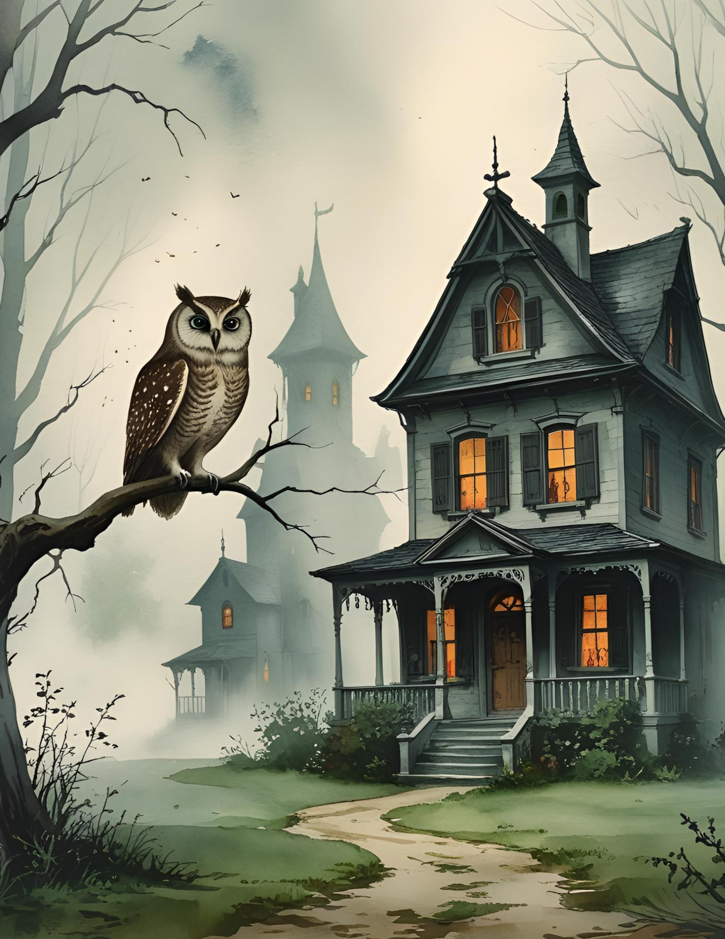 Haunted owl (set3) prints